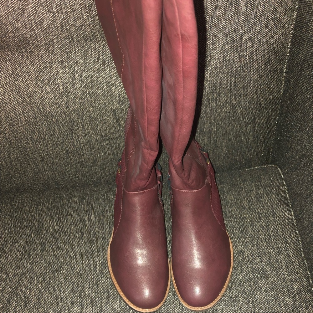 Knee High Brown Boots with Extra Wide Calf in 10W